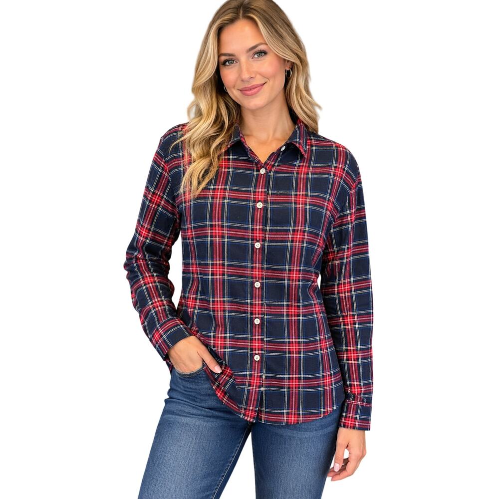 Brooks brothers festive Christmas career casual tartan button up long sleeve 10